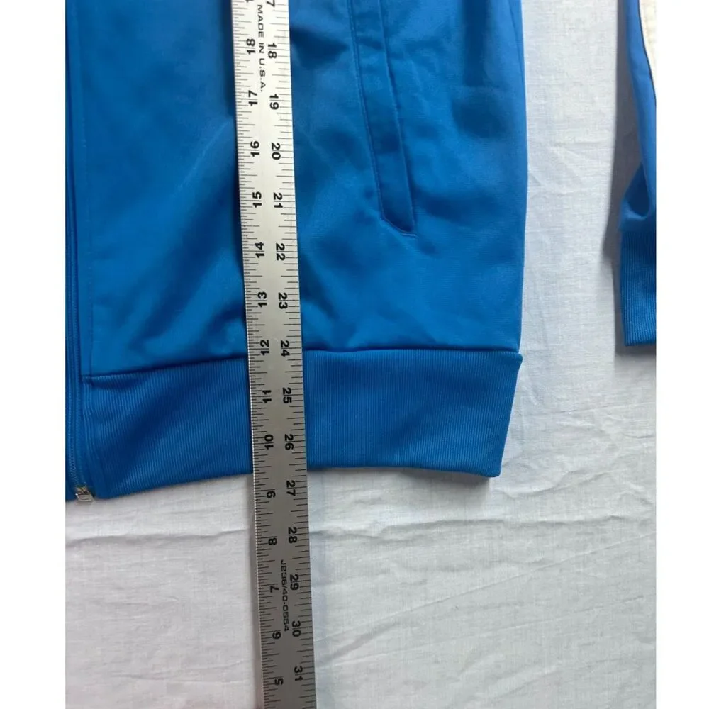 Adidas Clima365 Climalite Full Zip Track Jacket Blue White 3-Stripes Mens Small